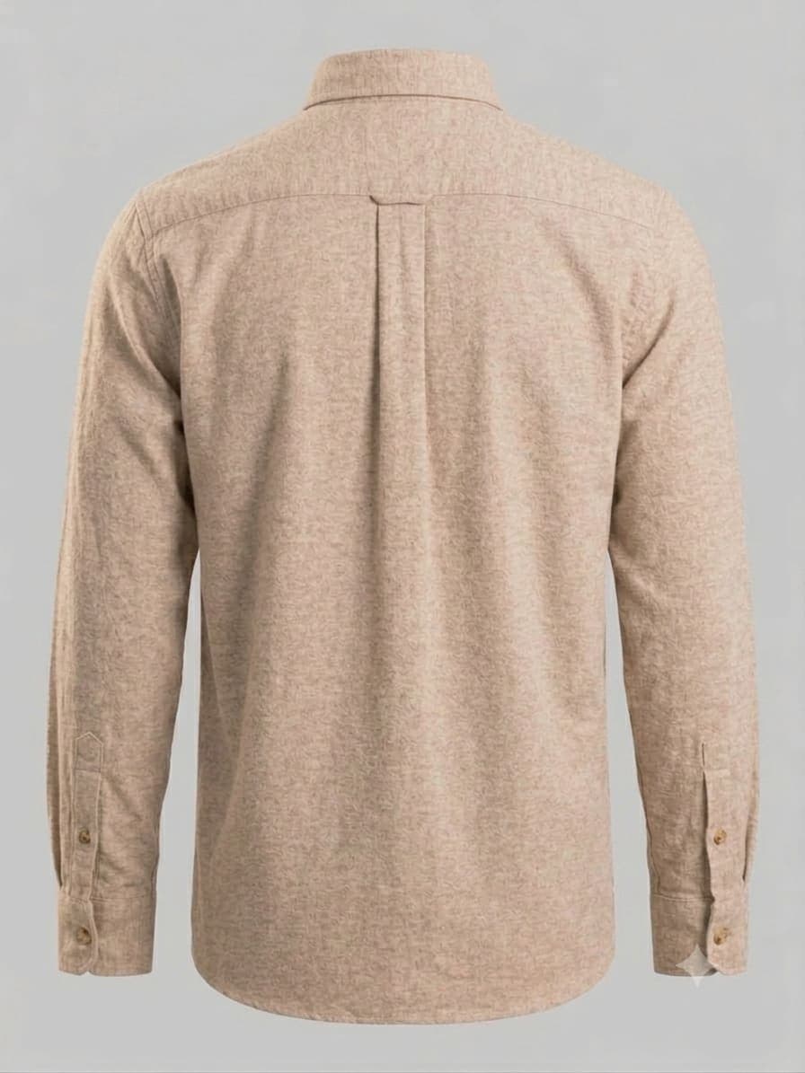 Men’s Beige Textured Full Sleeve Casual Shirt