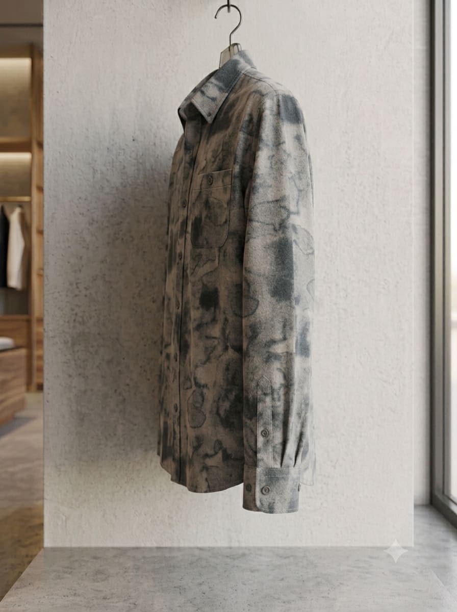 Men's Grey Abstract Printed Full Sleeve Casual Shirt