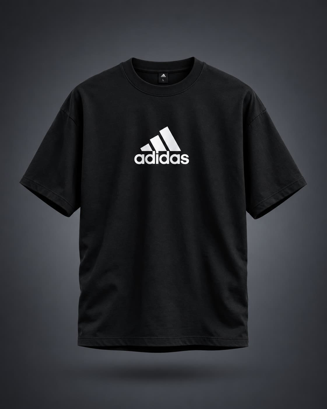 Men’s Black Oversized Graphic Print Cotton T-Shirt
